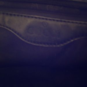 Gucci large black leather tote bag